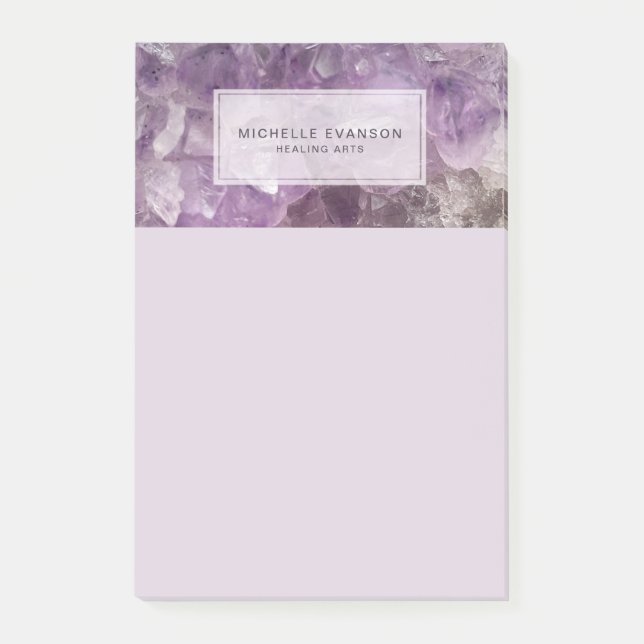 Personalisierte Amethyst-Kristallheilkunst Post-it Klebezettel (Vorderseite)