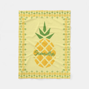 Personalisierte Ananas, Editable gelber Fleecedecke