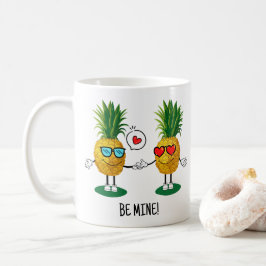 Personalisierte Ananas Emoji Liebe Couple Kaffeetasse