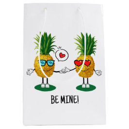 Personalisierte Ananas Emoji Liebe Couple Mittlere Geschenktüte