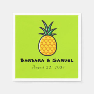 Personalisierte Ananas-Hochzeitsservietten im trop Serviette