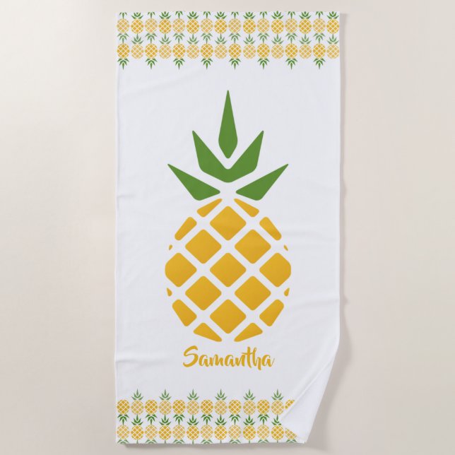 Personalisierte Ananas Strandtuch (Vorderseite)