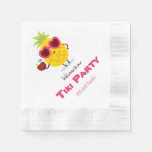 Personalisierte Ananas-Tiki-Party-Servietten Luau Serviette