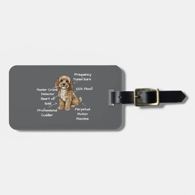 Personalisierte Anatomie eines Cockapoo Gepäckanhänger (Vorderseite horizontal)