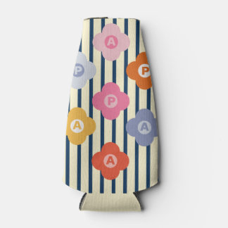 Personalisierte anfängliche Blumenstreifen Multico Flaschenkühler