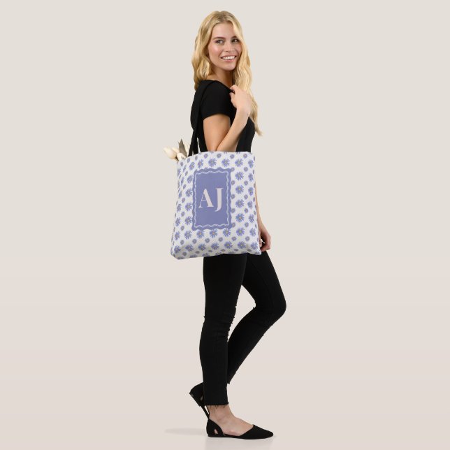 Personalisierte Anfangsbuchstabe Lila Aster Blumen (Am Model)