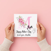 Personalisierte Anfangsbuchstabe-Mutter-Blumen-Fla