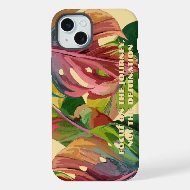 Personalisierte Anfangsbuchstabe Tropische Botanis iPhone Hülle (Rückseite)