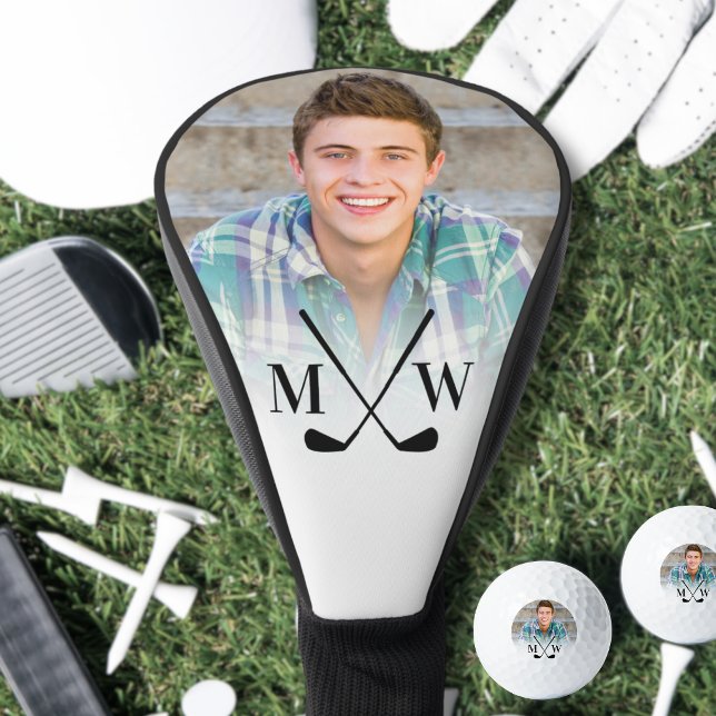 Personalisierte Anfangsbuchstaben Monogramm Foto D Golf Headcover (Personalized Initials Monogram Photo Driver Golf Head Cover )