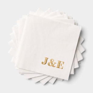 Personalisierte Anfangsbuchstaben Monogramm Hochze Servietten Mit Folie