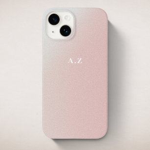Personalisierte Anfangsmonogramm Pastel Pink Gradi Case-Mate iPhone 14 Hülle