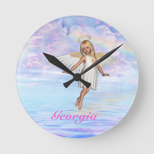 Personalisierte Angel Sky Wall Uhr (Vorderseite)