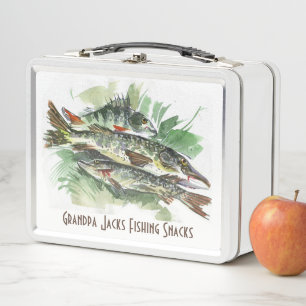 Personalisierte Angel-Snacks Wasserfarben-Fisch Metall Brotdose