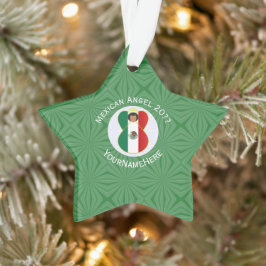 Personalisierte Angel-Weihnachtsflagge Ornament