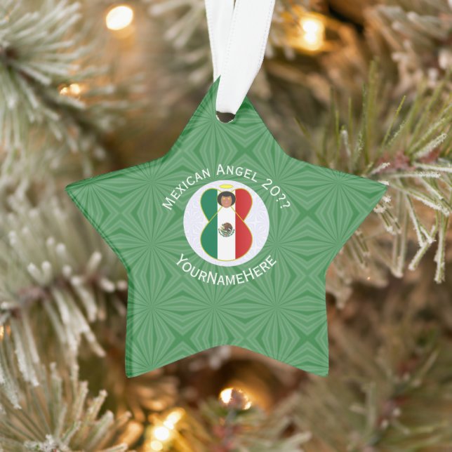 Personalisierte Angel-Weihnachtsflagge Ornament (Baum)