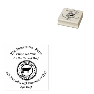 Personalisierte Angus-Rind-Farm Gummistempel