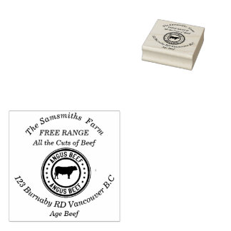 Personalisierte Angus-Rind-Farm Gummistempel