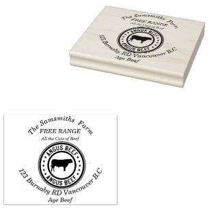 Personalisierte Angus-Rind-Farm Gummistempel