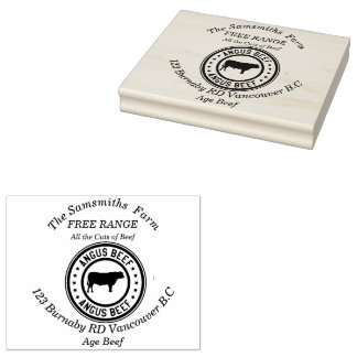 Personalisierte Angus-Rind-Farm Gummistempel
