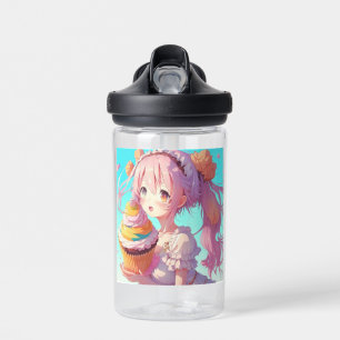 Personalisierte Anime Girl mit Whimsical Cupcake Trinkflasche