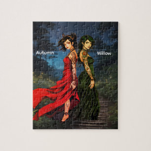 Personalisierte Anime-Tätowierte Mädchen Puzzle