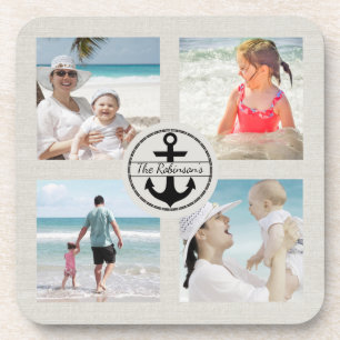Personalisierte Anker-Foto-Collage Getränkeuntersetzer