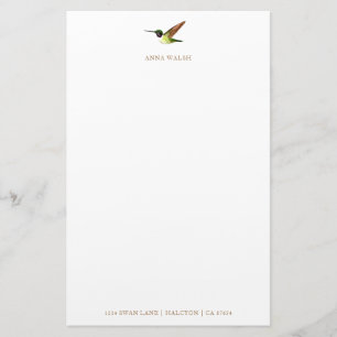 Personalisierte Anna's Hummingbird Stationery Briefpapier