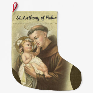 Personalisierte Anthony von Padua Gebet Großer Weihnachtsstrumpf