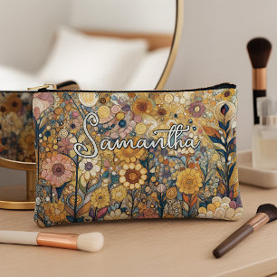 Personalisierte Antike Art Nouveau Blumenmalerei Zubehörtasche