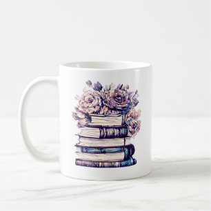 Personalisierte antike Bücher und Rose Kaffeetasse