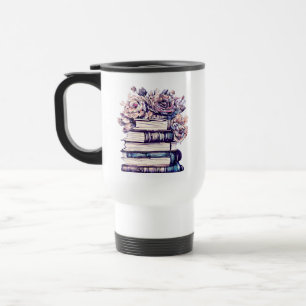 Personalisierte antike Bücher und Rose Reisebecher