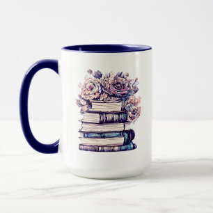 Personalisierte antike Bücher und Rose Tasse
