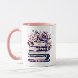 Personalisierte antike Bücher und Rose Tasse