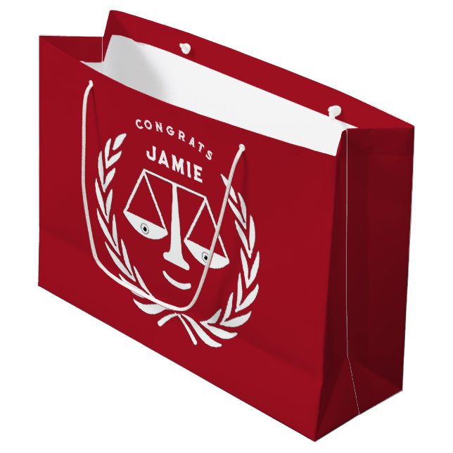Personalisierte Anwälte Glückwunsch Große Geschenk Geschenktüte (Vorderseite Schrägansicht)
