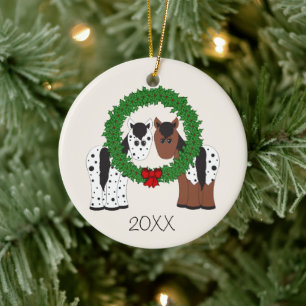 Personalisierte Appaloosa Pferd Couple 1. Weihnach Keramik Ornament