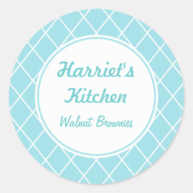 Personalisierte Aqua Kitchen Stickers (Vorderseite)