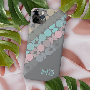 Personalisierte Aqua-Pink-Graue Midcentury-Kunst Case-Mate iPhone Hülle