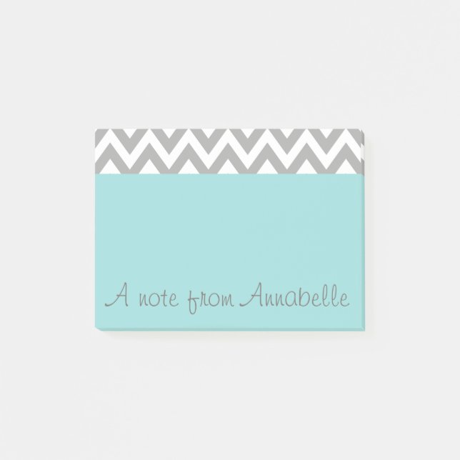 Personalisierte Aqua Post It Notes Notepad Geschen Post-it Klebezettel (Vorderseite)