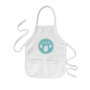 Personalisierte Aqua-Tasse Kuchen Backform Schürz Kinderschürze