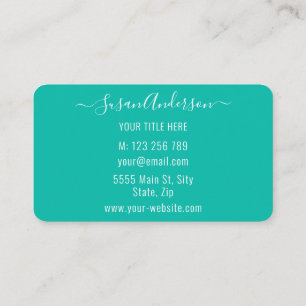 Personalisierte Aquamarine Blue Business Cards Visitenkarte