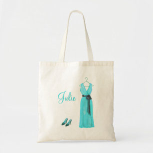 Personalisierte aquamarine Brautjungfern-Tasche Tragetasche