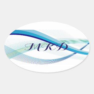 Personalisierte Aquamarine Umschlag Aufkleber-Aufk Ovaler Aufkleber
