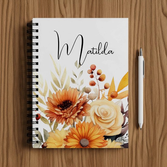 Personalisierte Aquarell-Blumen  Notizblock (Von Creator hochgeladen)