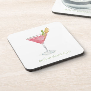 Personalisierte Aquarell Cosmopolitan Getränkeuntersetzer