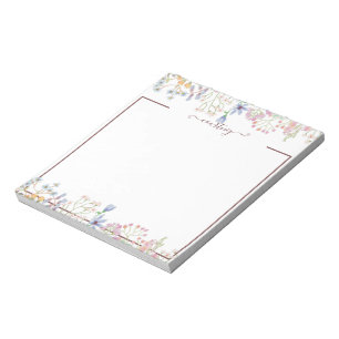 Personalisierte Aquarell-Frühlingsblumen Notizblock