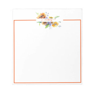 Personalisierte Aquarell-Gänseblümchen Notizblock