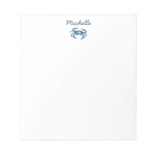 Personalisierte Aquarell-Krabbe Sommerstrand    Notizblock
