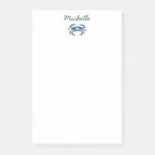 Personalisierte Aquarell-Krabbe Sommerstrand Post-it Klebezettel