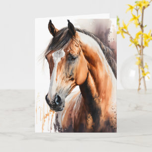 Personalisierte Aquarell-Pferd-Grußkarte Karte