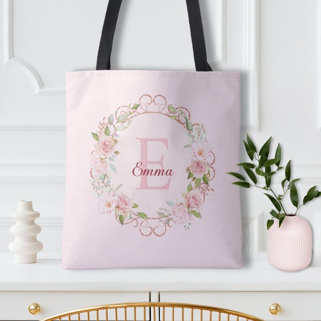 Personalisierte Aquarell-Rosa-Rosen-Blumen (In situ)